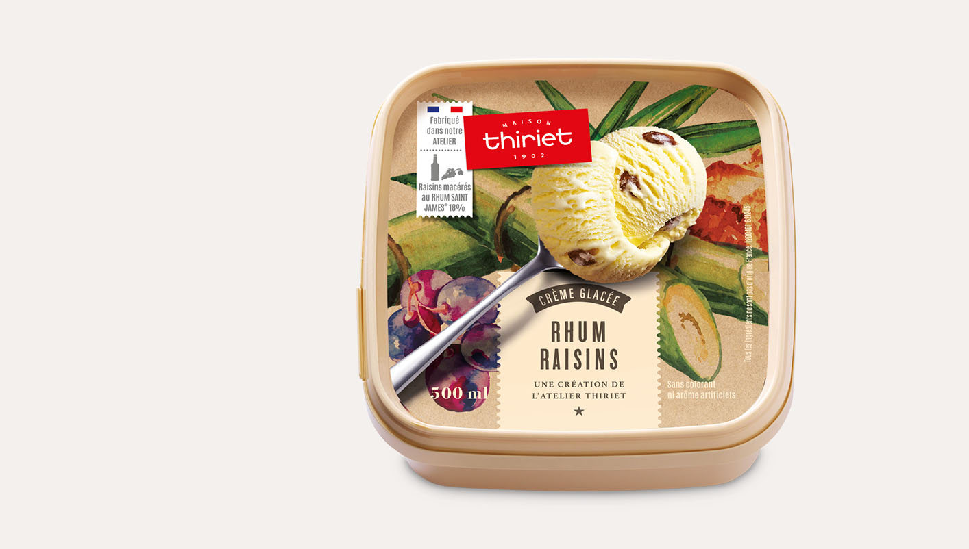 Crème glacée Rhum Raisins