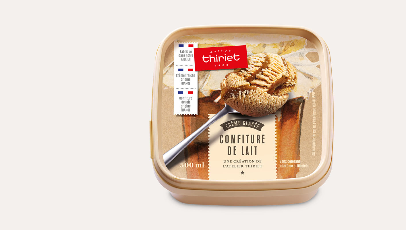 Crème glacée Confiture de lait avec marbrures