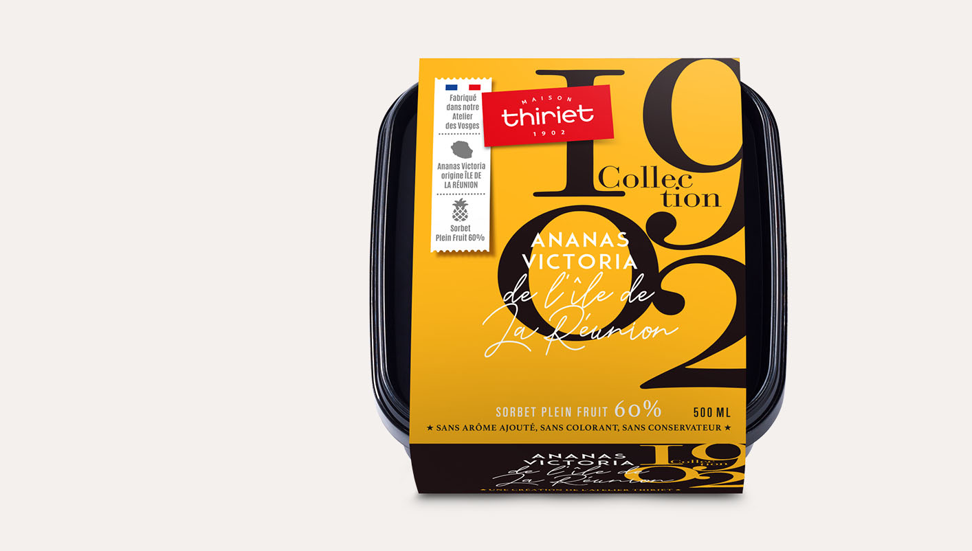 Sorbet Plein Fruit Ananas Ile de la Réunion Collection 1902