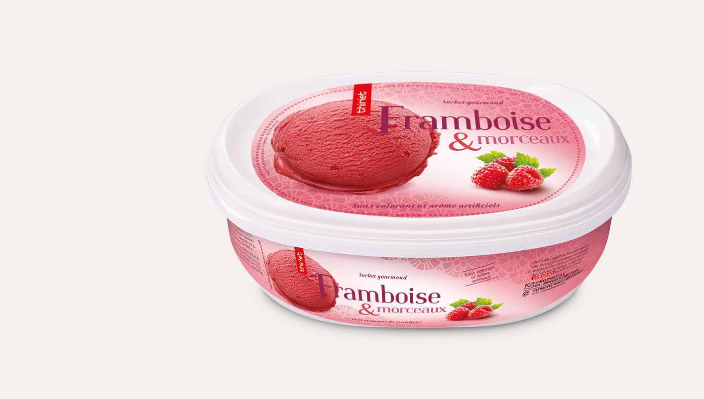 Sorbet Framboise et morceaux de framboise