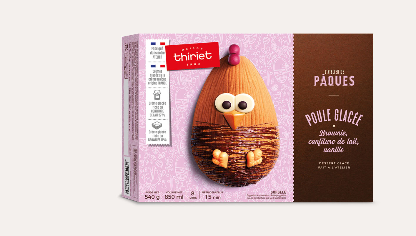 Poule glacée brownie - confiture de lait - vanille