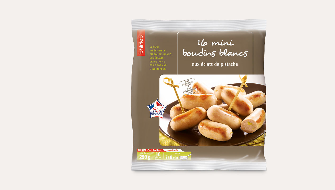 16 Mini boudins blancs aux éclats de pistache