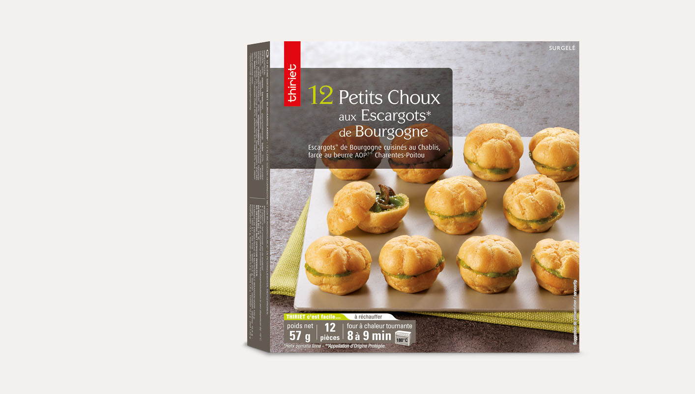 12 Petits choux aux escargots de Bourgogne