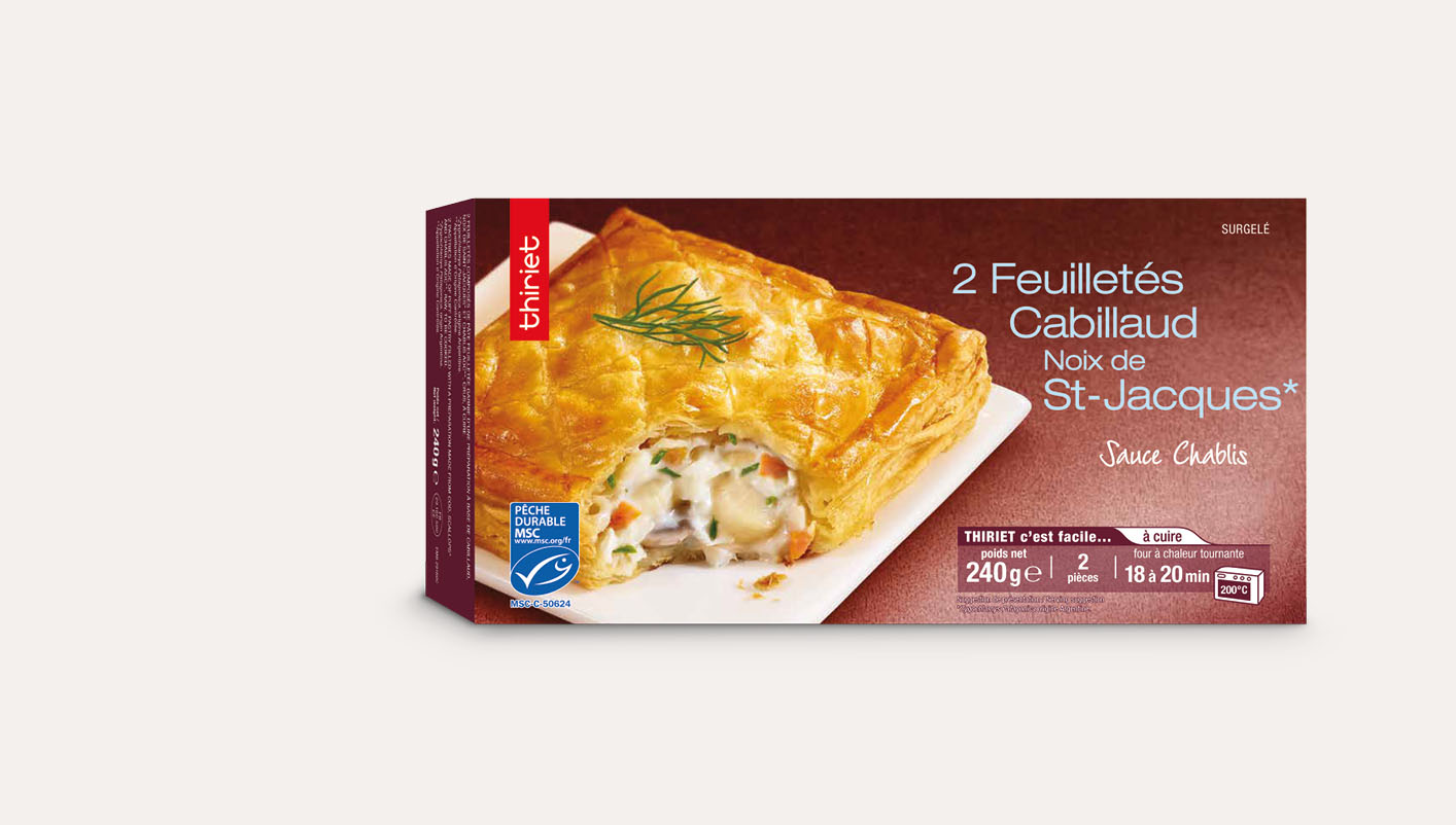 2 Feuilletés cabillaud et noix de St-Jacques