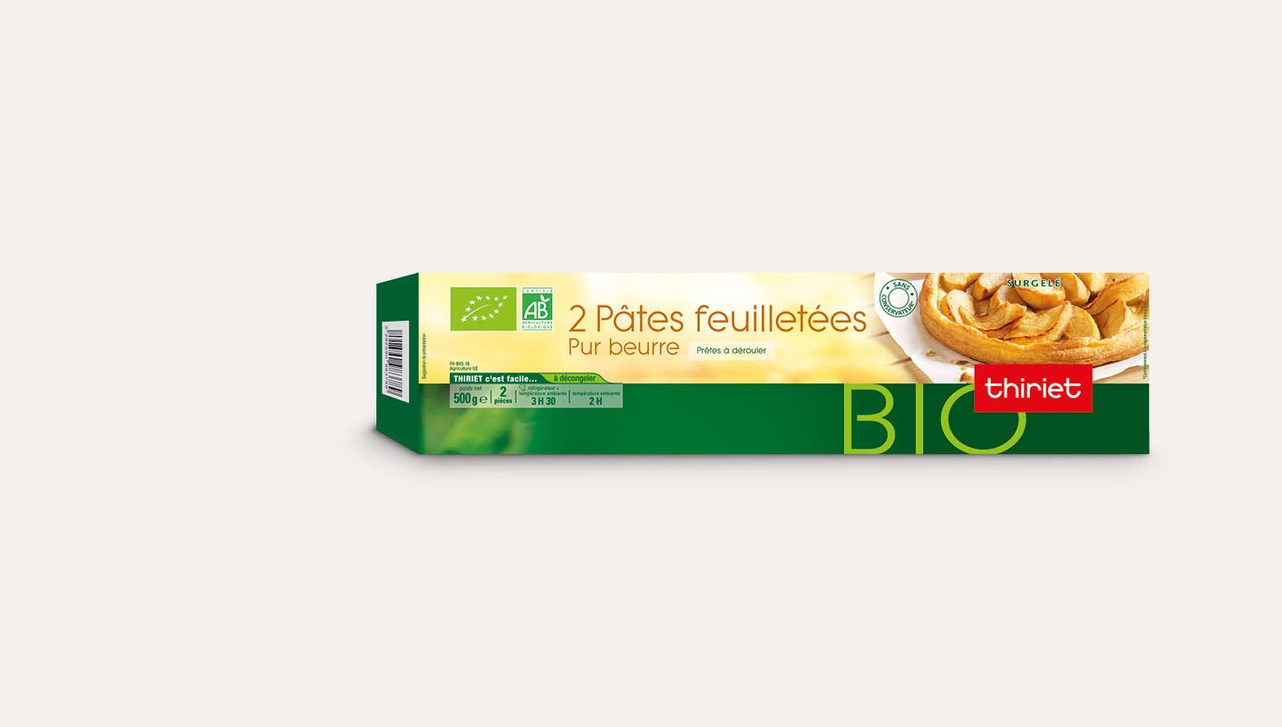 2 pâtes à tarte feuilletées pur beurre biologiques