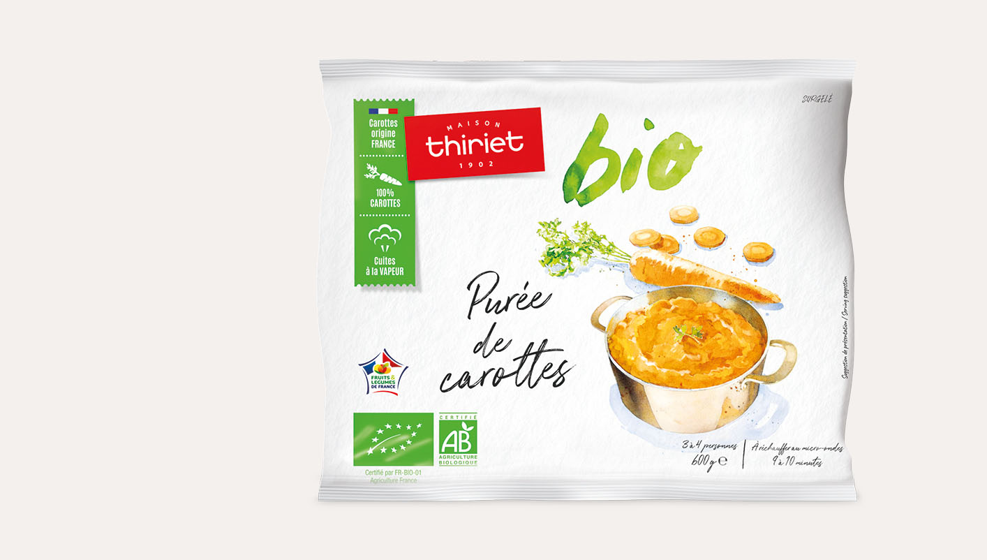 Purée de carottes biologiques