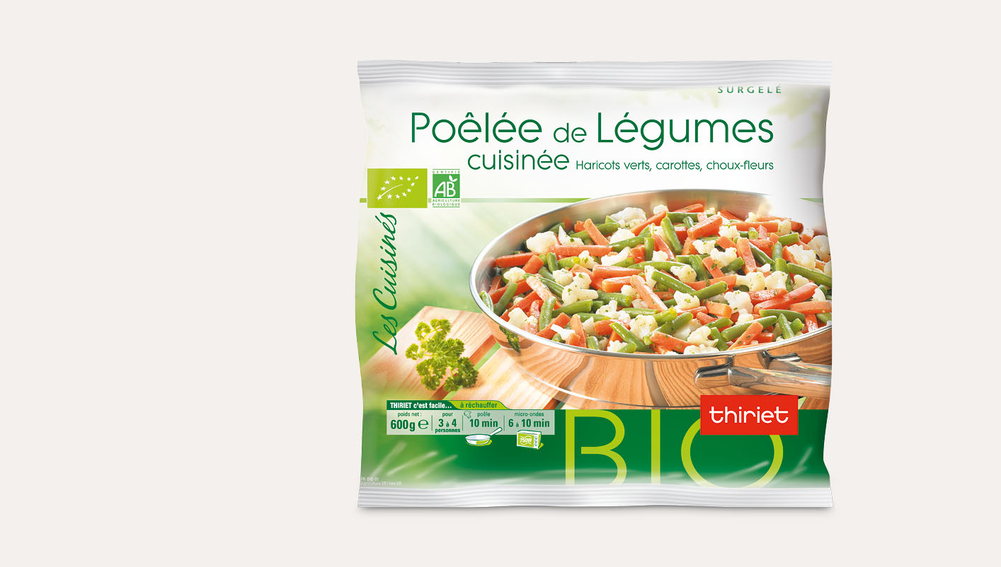 Poêlée cuisinée de légumes biologiques