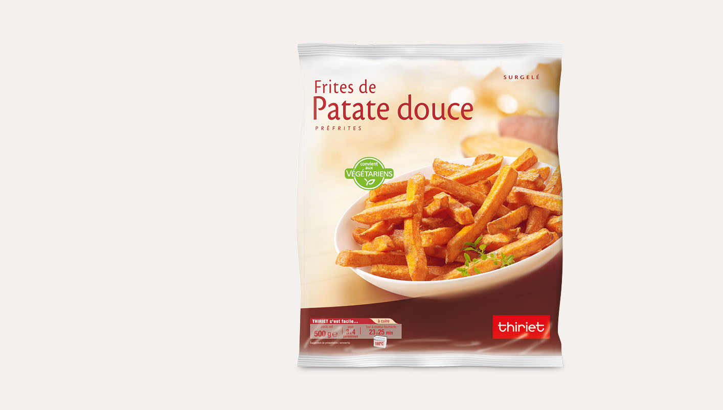 Frites de patate douce surgelé, gamme Légumes, pommes de terre, pâtes sur Thiriet