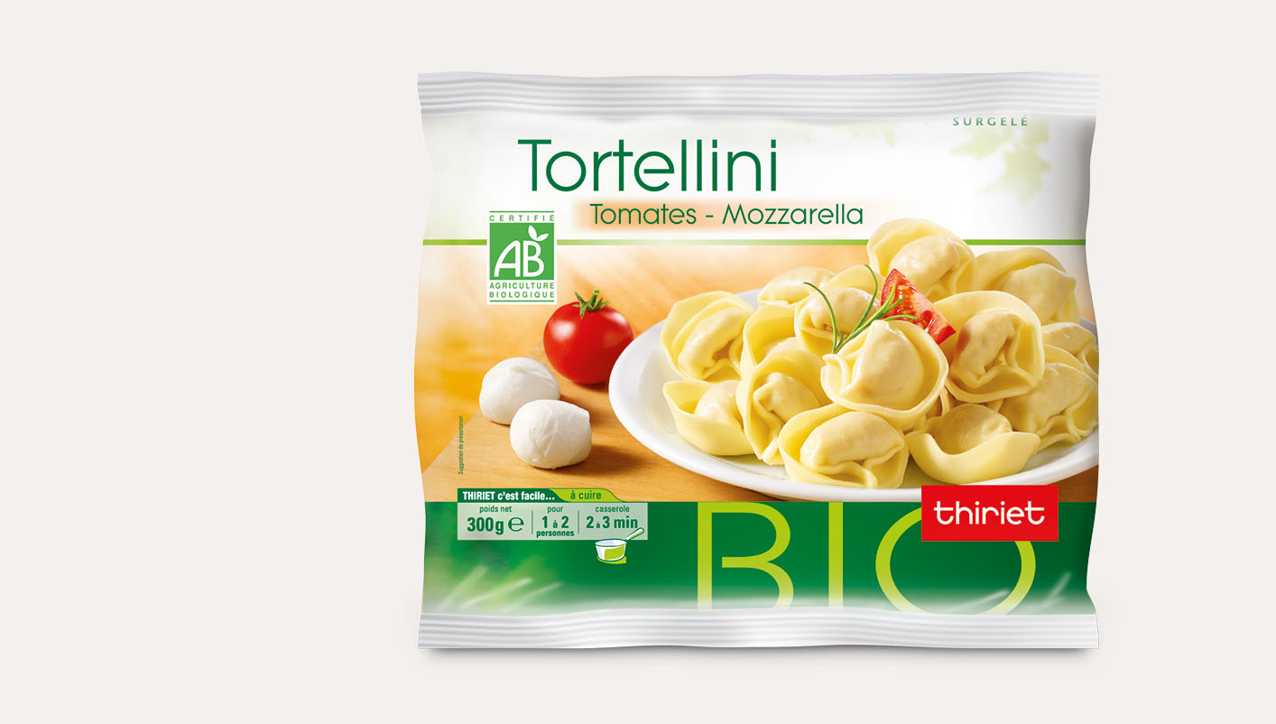 Tortellini tomate/mozzarella biologiques