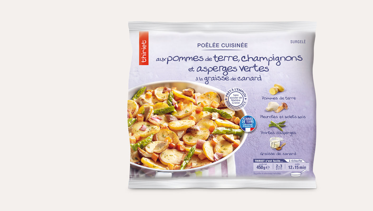 Poêlée pommes de terre champignons asperges