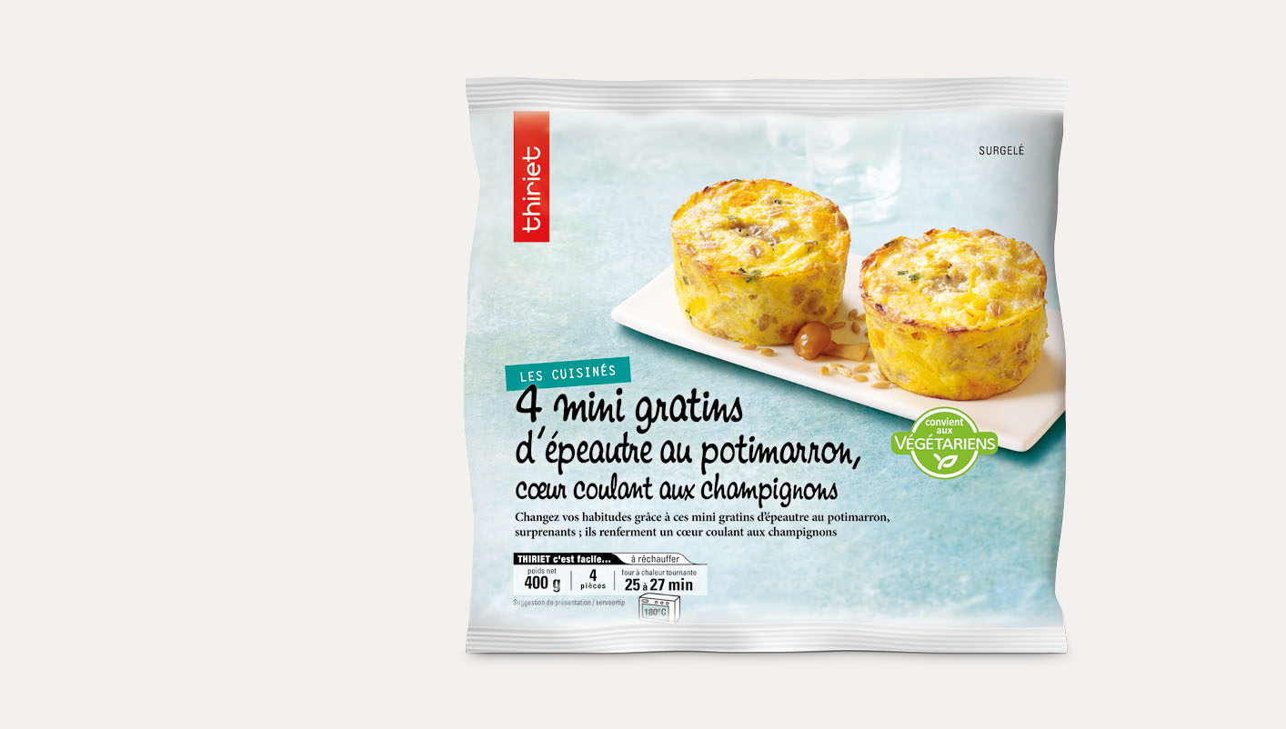 4 Mini gratins d'épeautre au potimarron