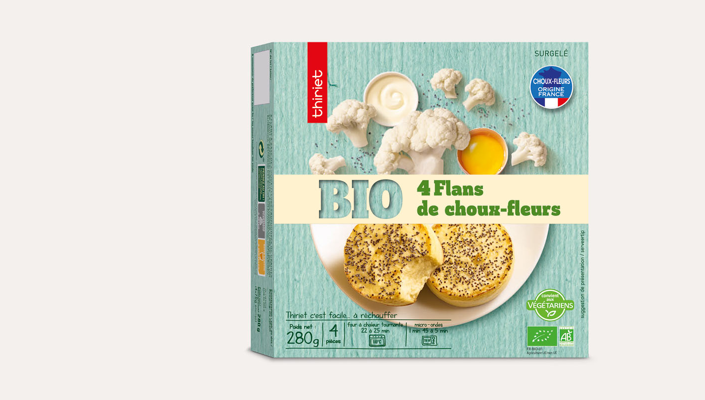 4 Flans de choux-fleurs biologiques