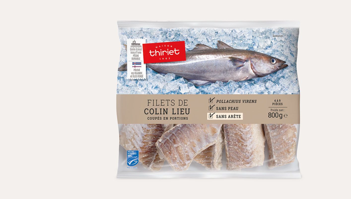 Filets de colin (lieu) coupés en portions Lot de 2 sachets