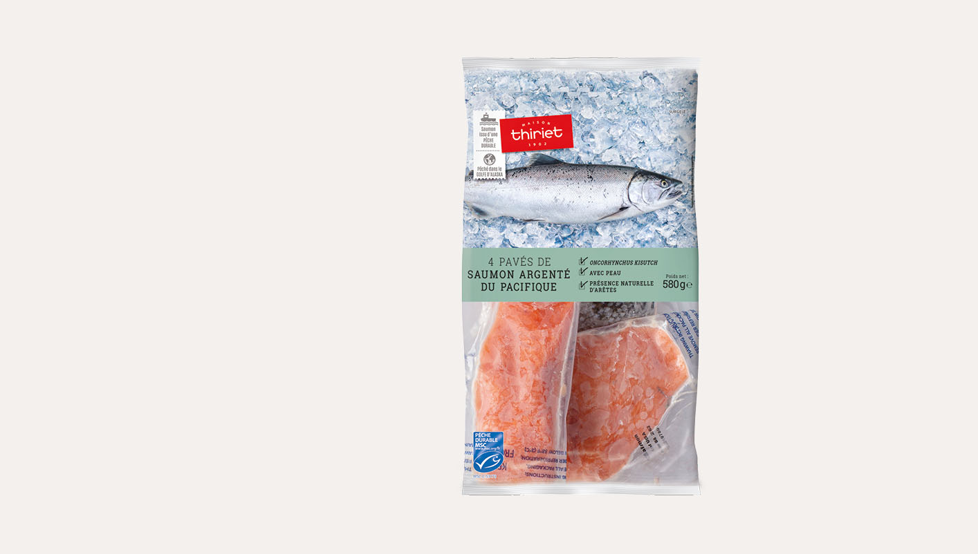 4 Pavés de saumon argenté du Pacifique avec peau