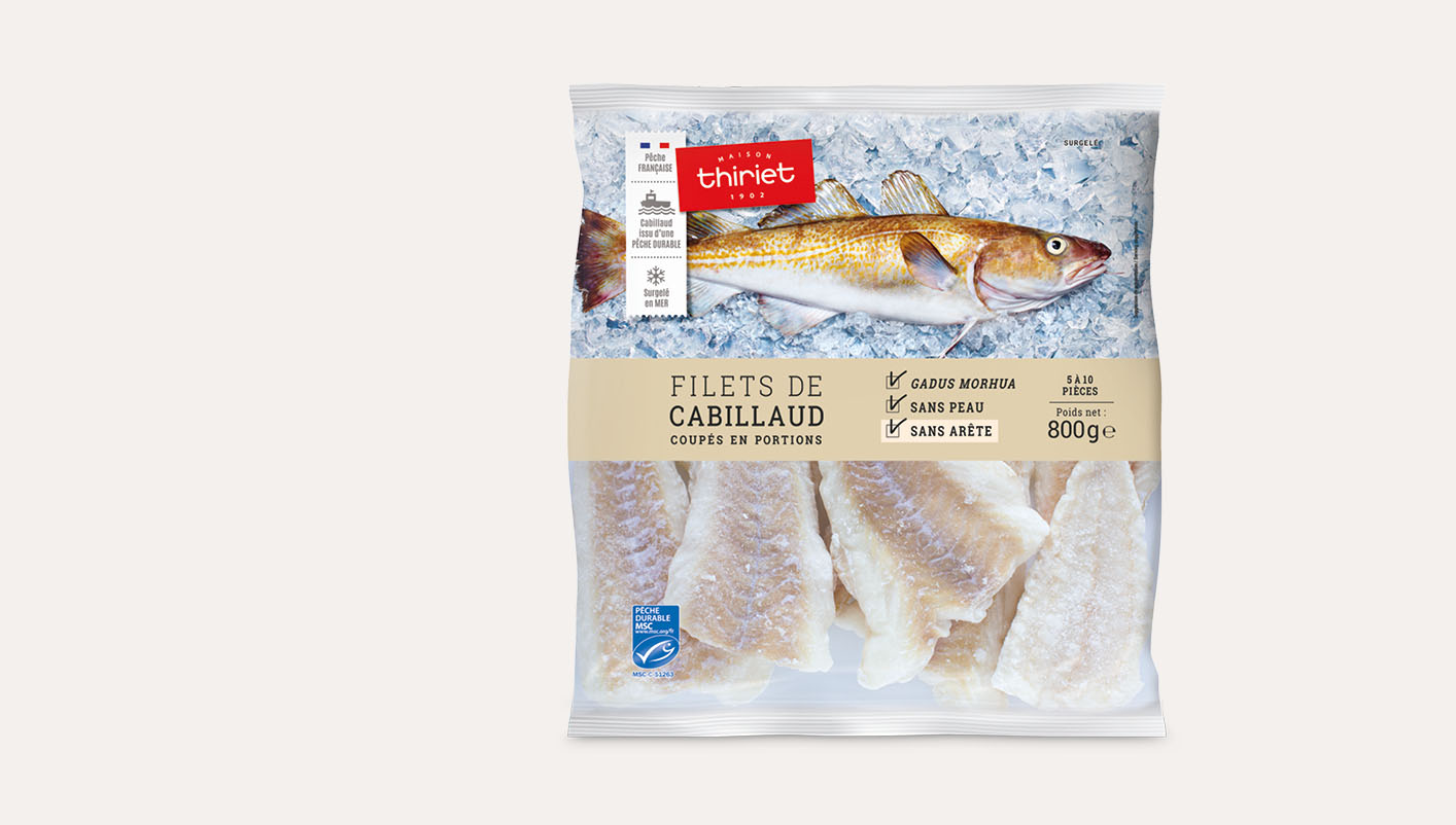 Filets de Cabillaud coupés en portions