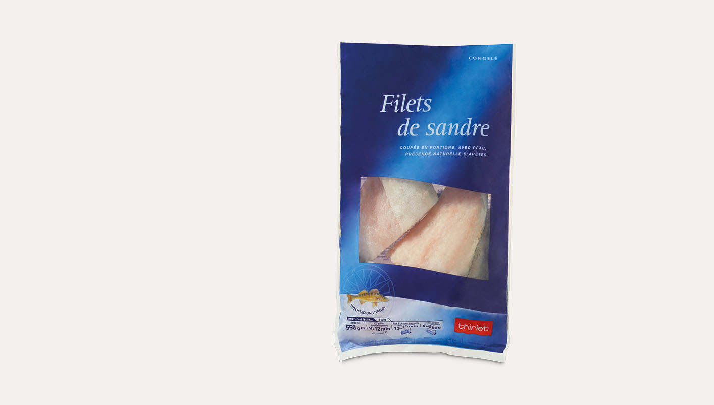 Filets de sandre coupés en portions