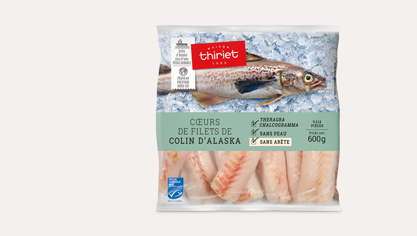 Cœurs de filets de colin d'Alaska