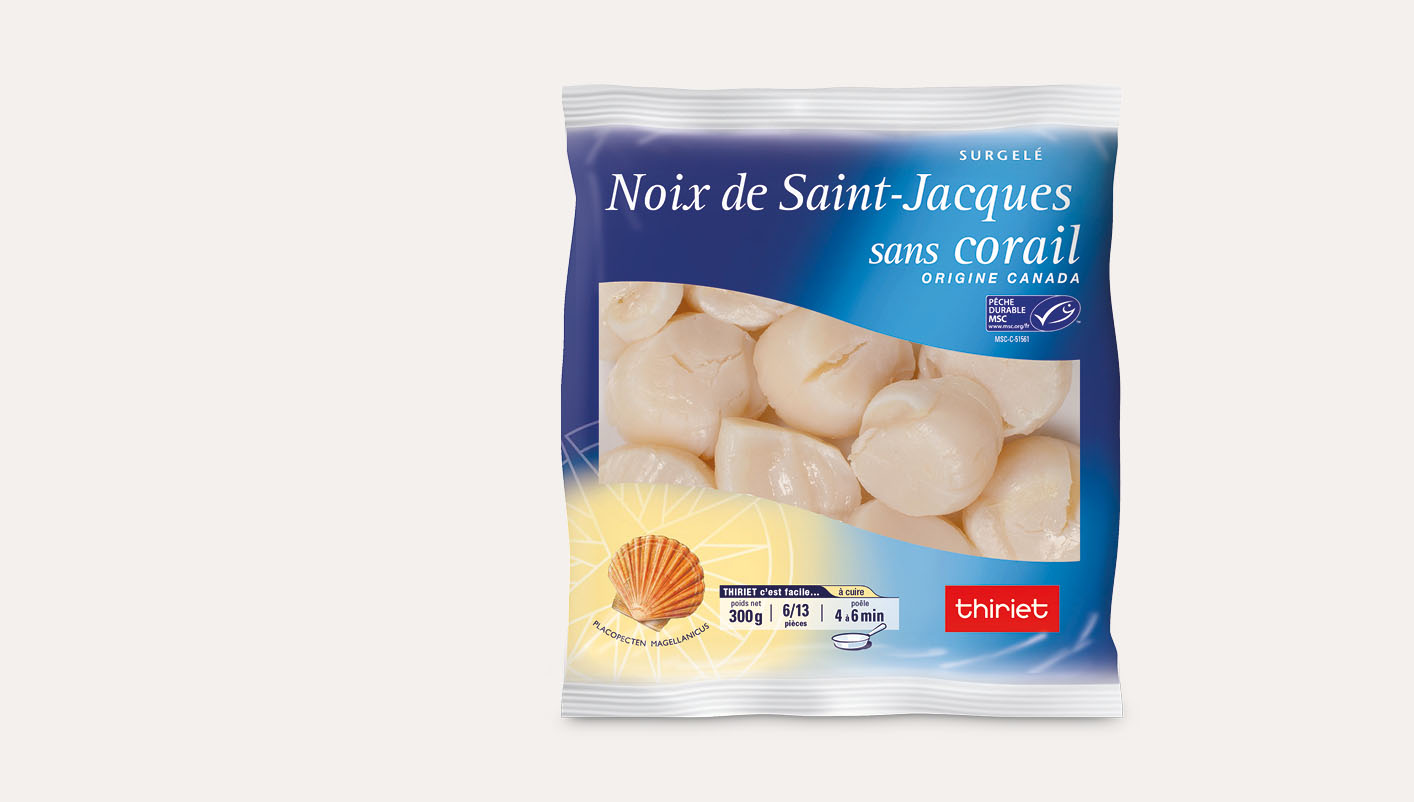 Noix de St-Jacques sans corail surgelé, gamme Offres du moment sur Thiriet