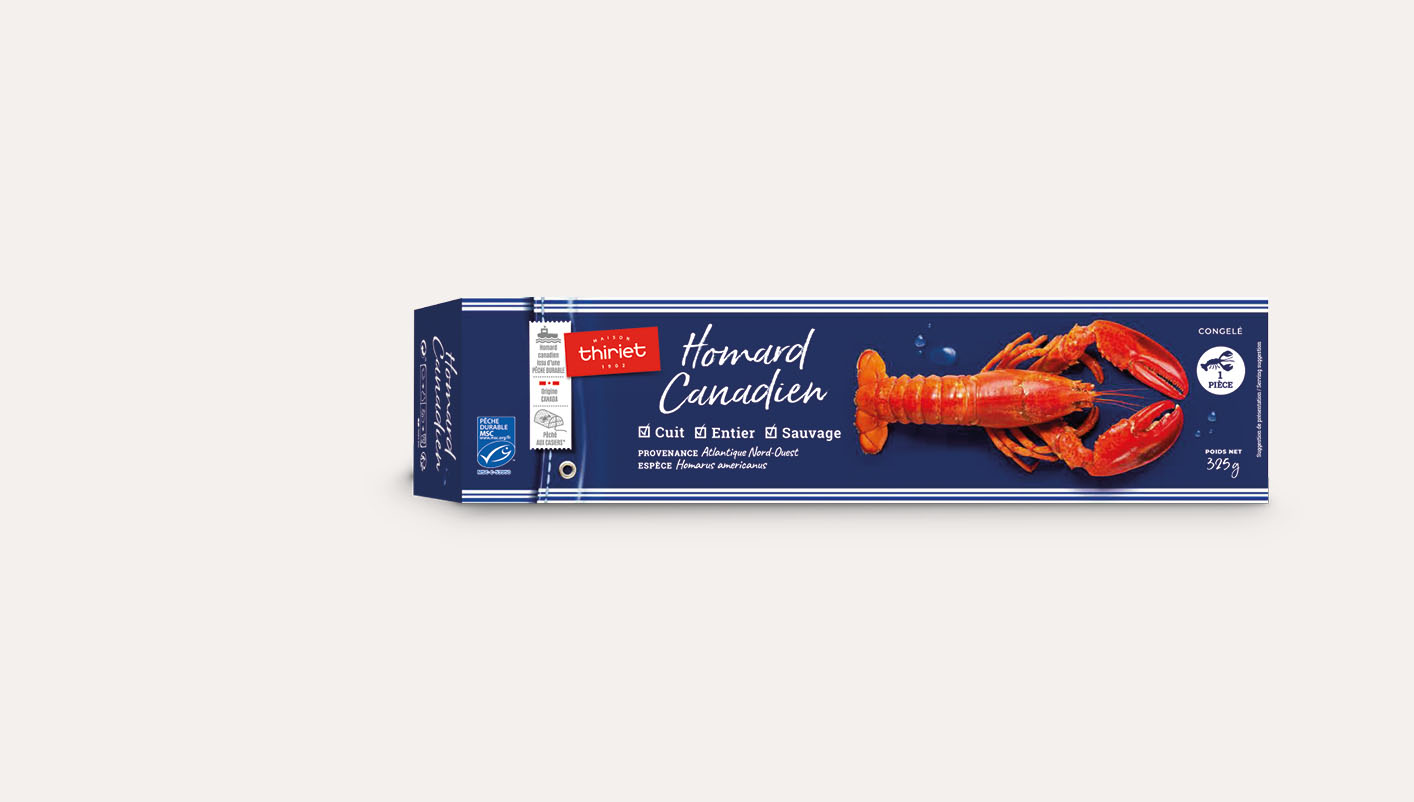 Homard canadien entier cuit