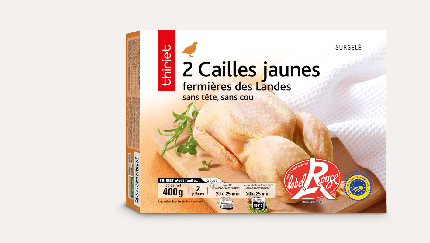 2 Cailles jaunes fermières des Landes