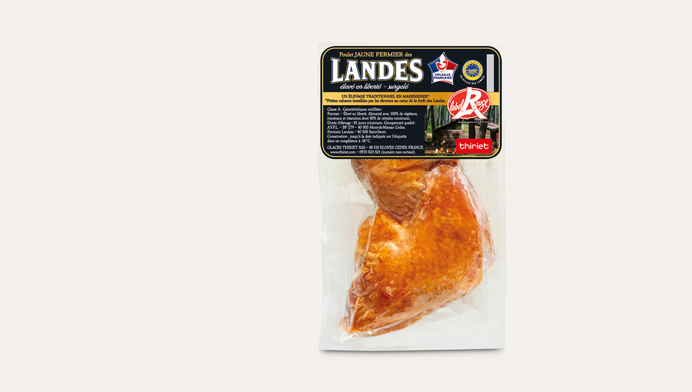 2 Cuisses de poulet jaune fermier des Landes LR