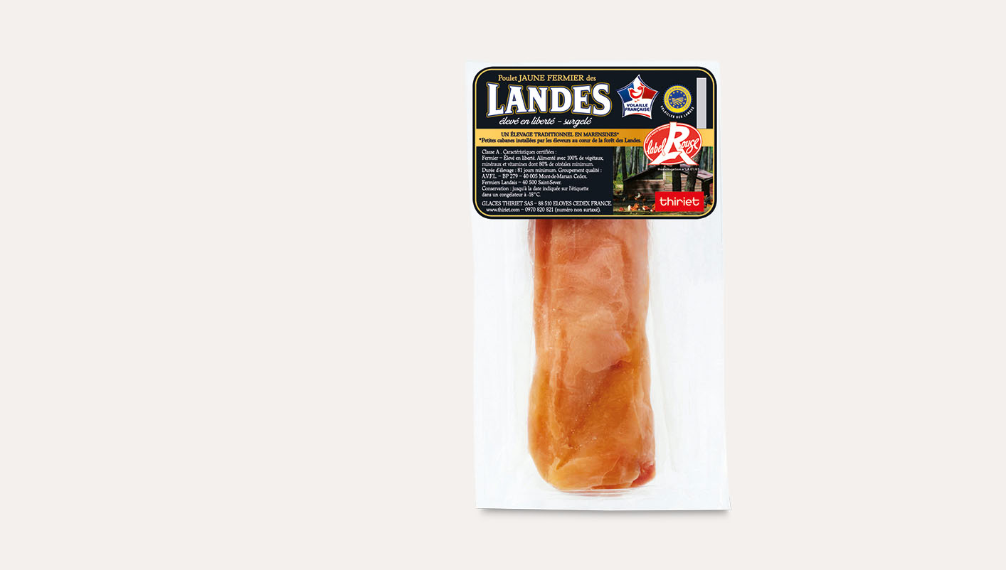 2 Filets de poulet jaune fermier des Landes LR