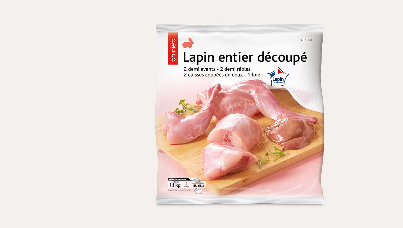 Lapin entier découpé