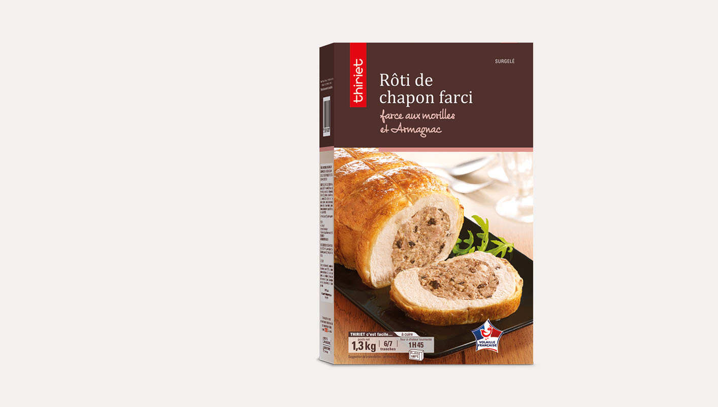 Rôti de chapon farci, farce morilles/Armagnac