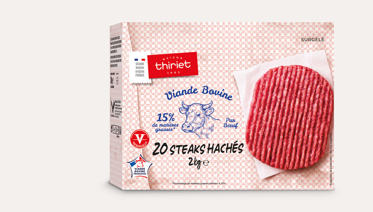 20 Steaks hachés pur boeuf 15% M.G.