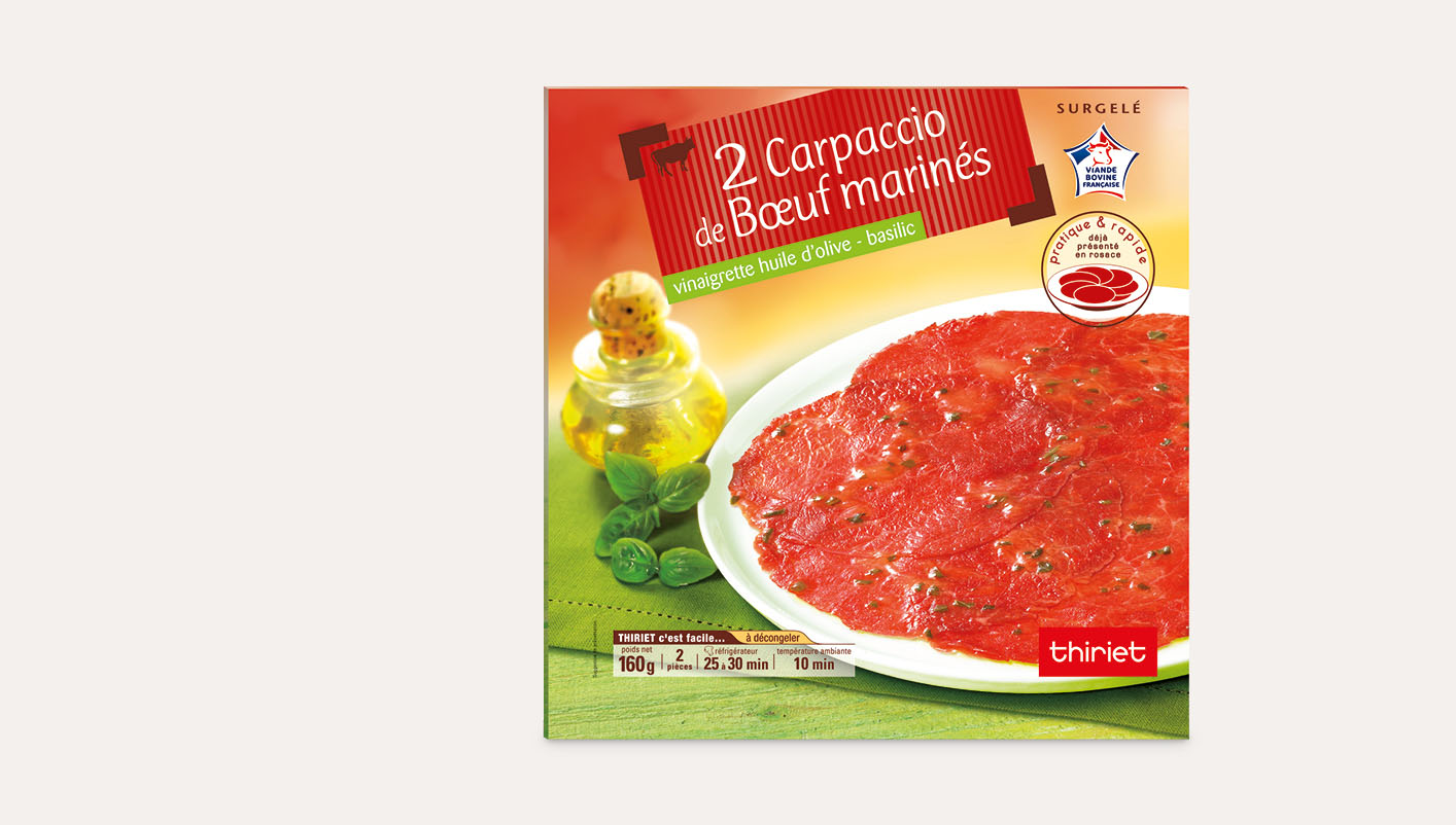 2 Carpaccio de boeuf marinés et vinaigrette