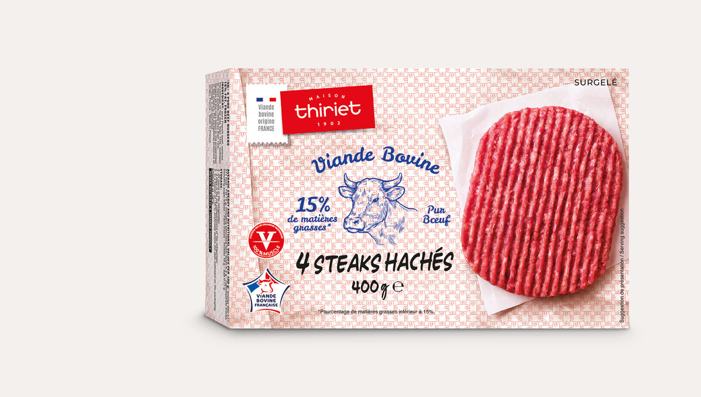 4 Steaks hachés pur boeuf 15% M.G.
