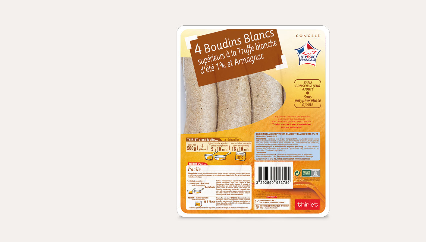 4 Boudins blancs Truffe blanche d'été 1%, Armagnac