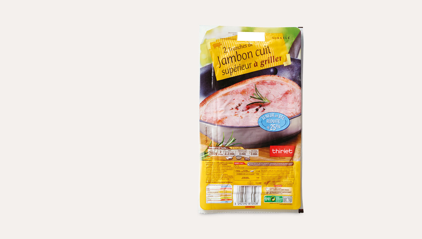 2 Tr. de jambon à teneur en sel réduite de 25%*