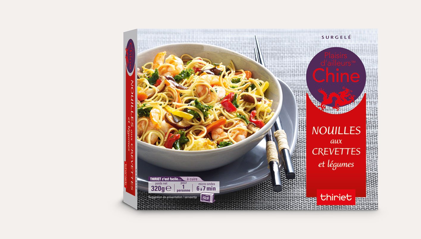 Nouilles aux crevettes et légumes