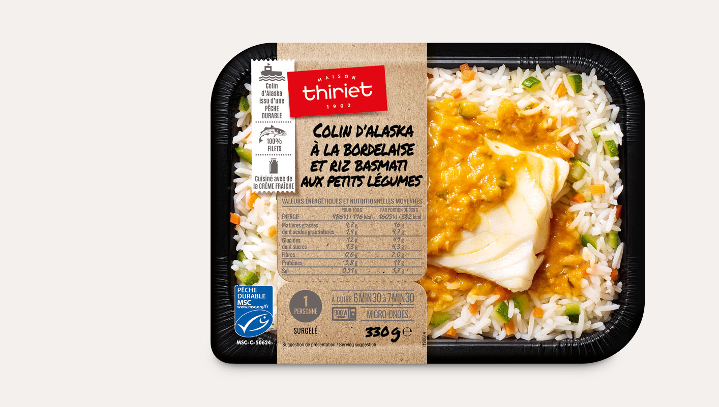 Colin d’Alaska à la bordelaise et riz basmati