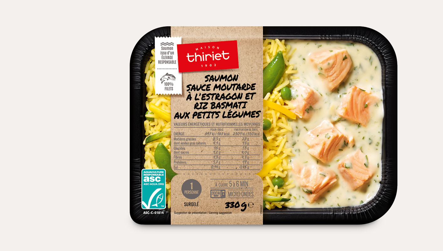 Saumon sauce moutarde à l'estragon et riz basmati