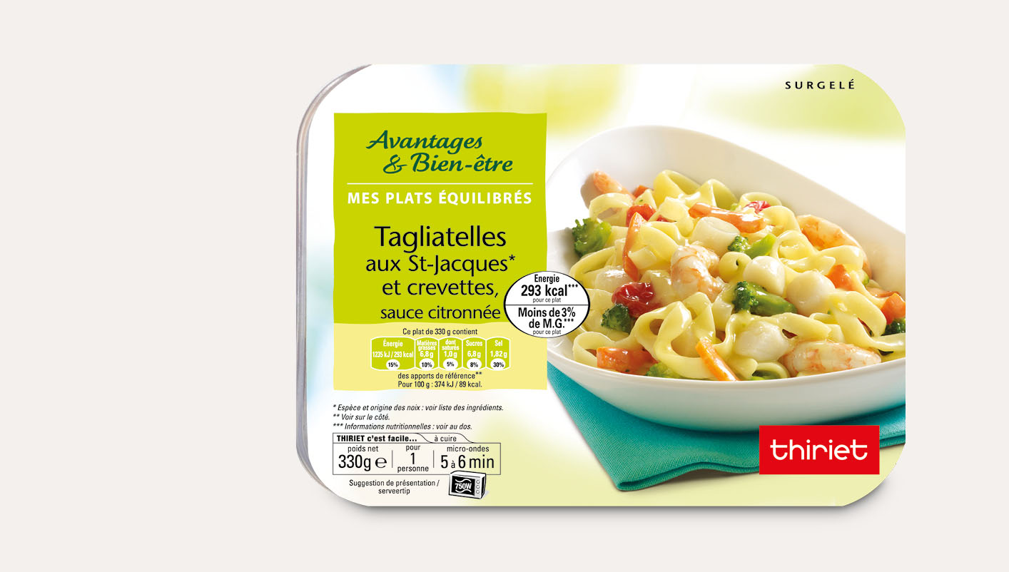 Tagliatelles aux St-Jacques et crevettes