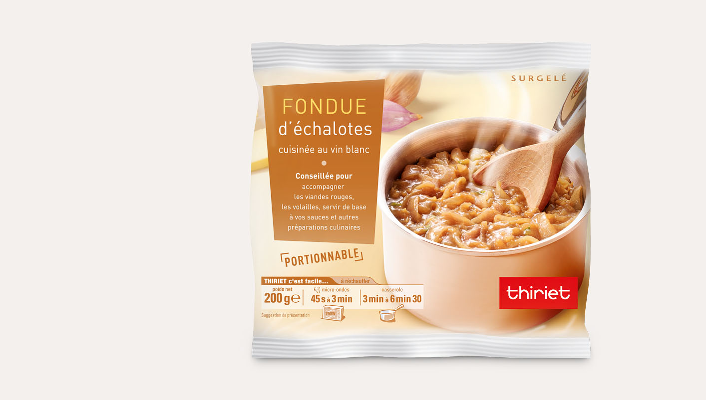 Fondue d'échalotes surgelé, gamme Aides culinaires sur Thiriet