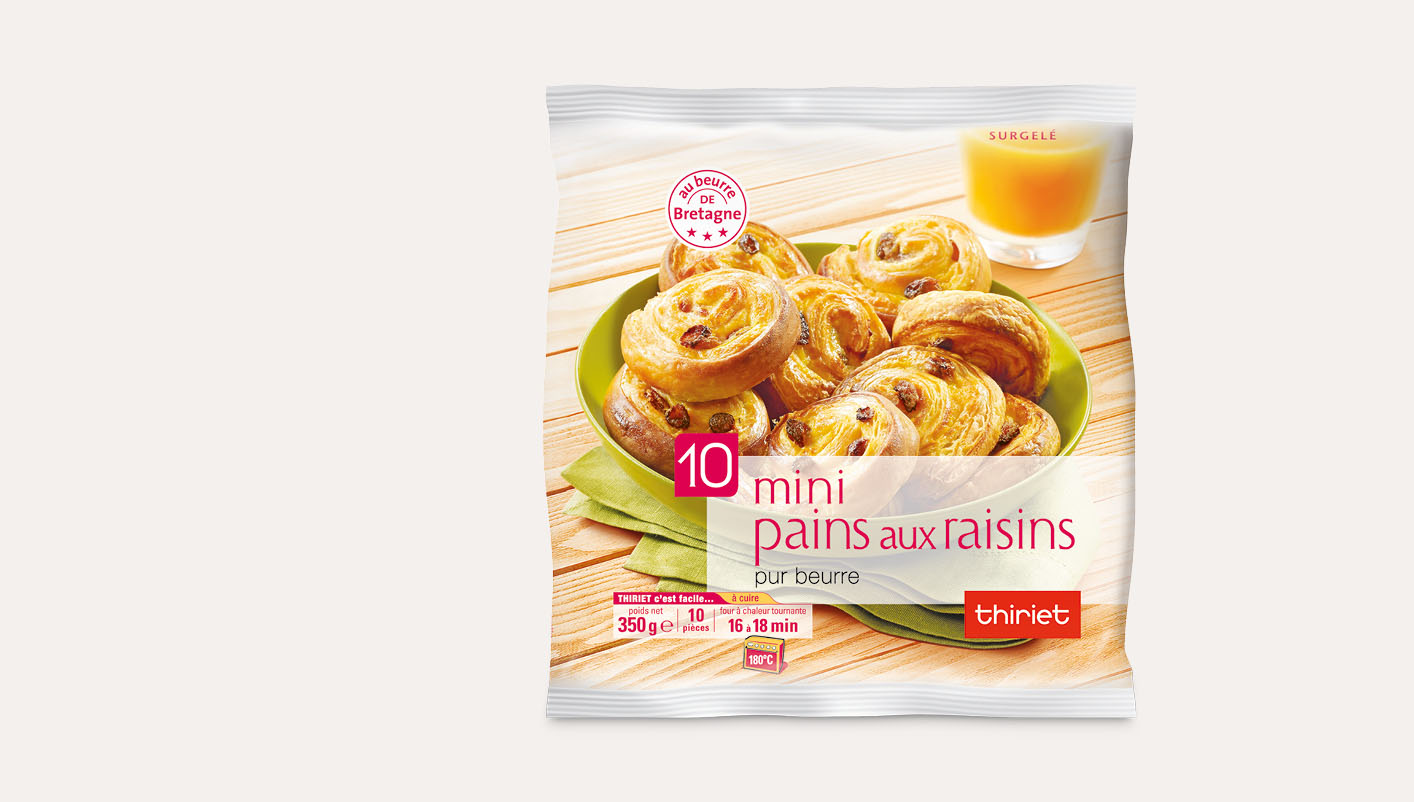 10 Mini pains aux raisins pur beurre