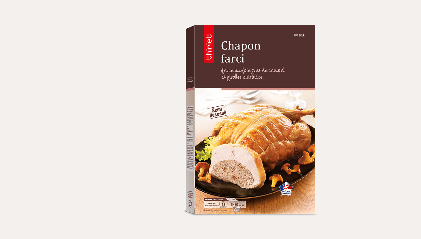 Chapon farci, farce au foie gras de canard