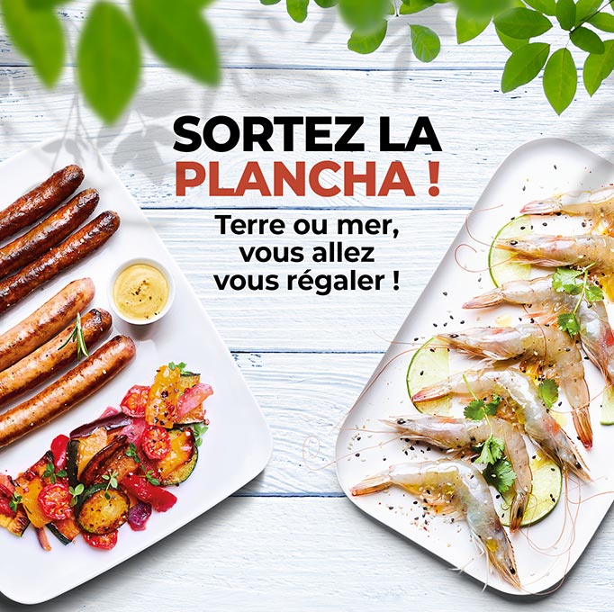 Régalez-vous avec la sélection de viandes, de poissons ou de légumes spéciale plancha de la Maison Thiriet