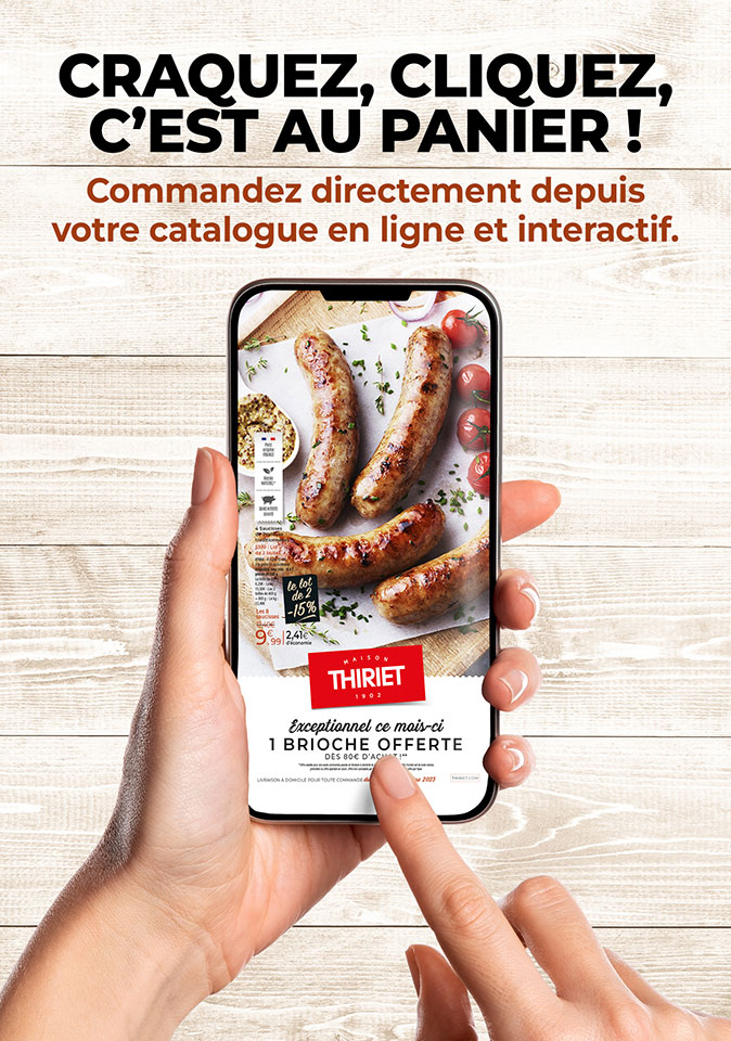 Consultez et commandez vos produits surgelés directement depuis le nouveau catalogue livraison à domicile de la Maison Thiriet du 1er au 27 septembre 2023