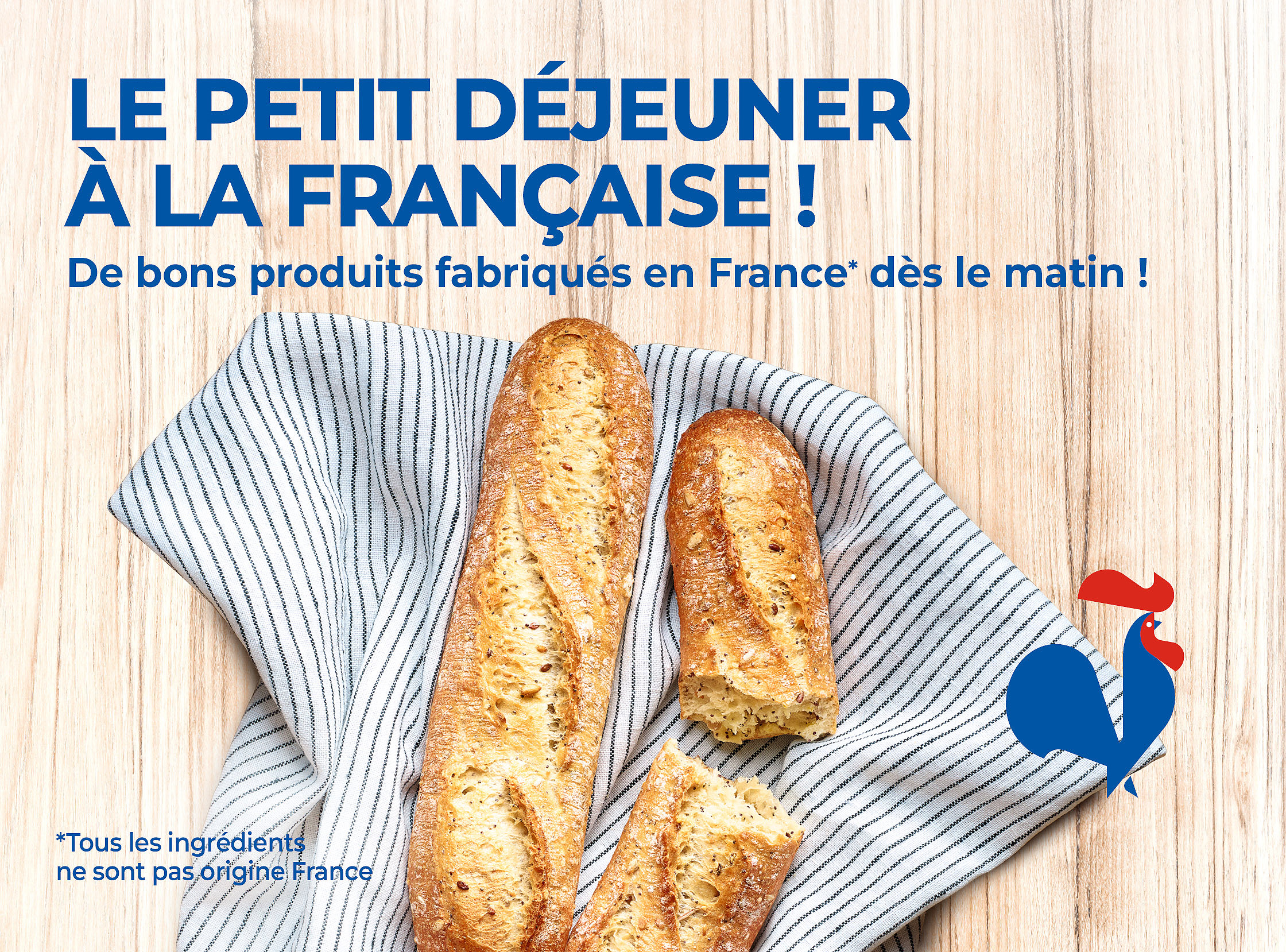 Brioches, petits pains, pancakes, croissants, pains au chocolat, crêpes : profitez d'un bon petit déjeuner à la française avec notre sélection de produits fabriqués en France