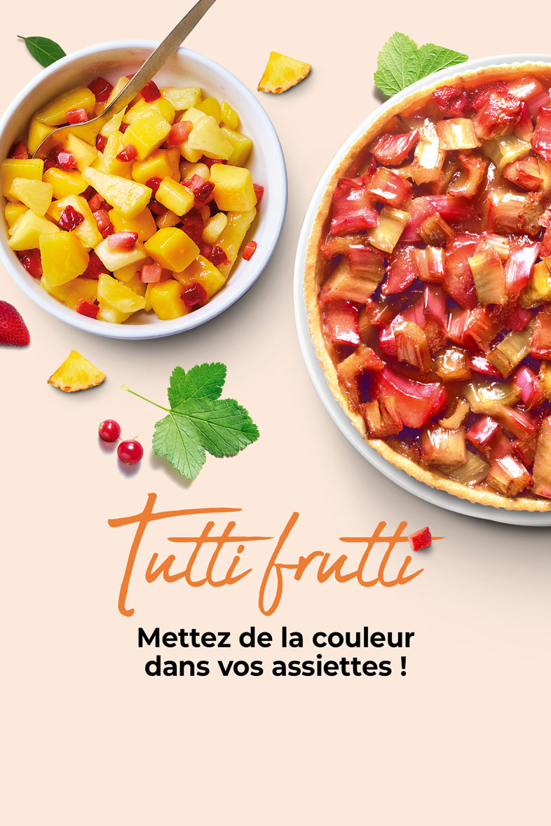 Mettez de la couleur dans vos assiettes avec notre sélection de produits fruités : framboises, salades de fruits, tartes, desserts