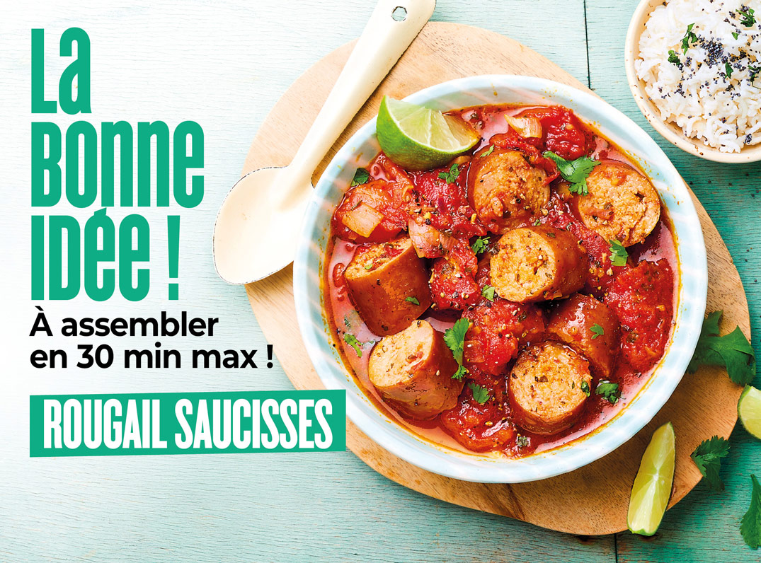 Découvrez la bonne idée recette de la Maison Thiriet : un rougail saucisses, prêt en moins de 30 minutes