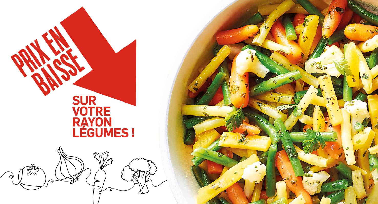 Profitez de la baisse des prix sur le rayon des légumes
