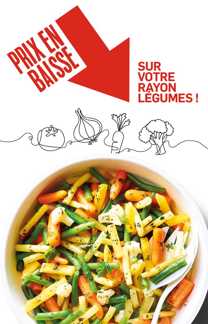 Profitez de la baisse des prix sur le rayon des légumes
