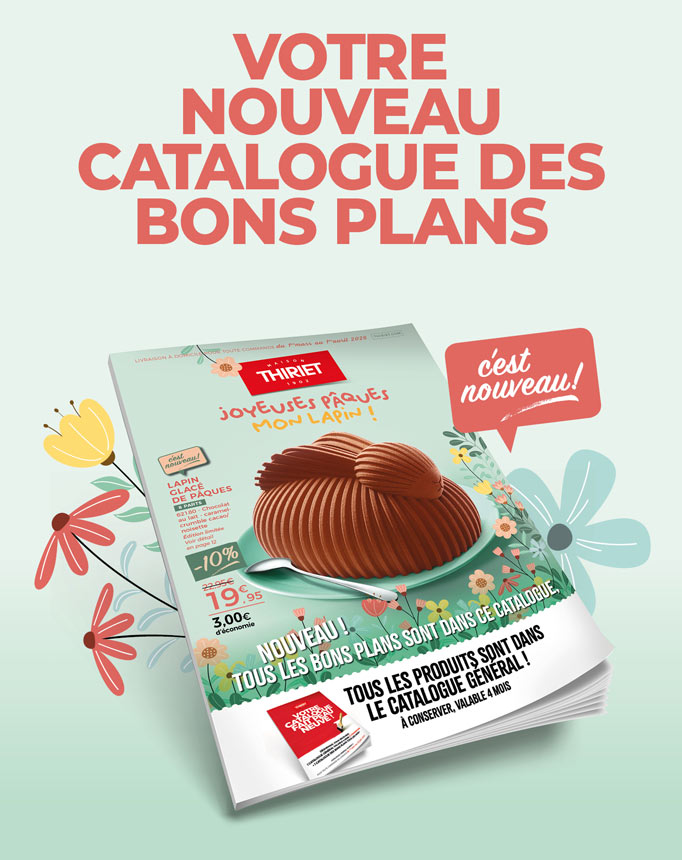 Consultez et commandez vos produits surgelés directement depuis le nouveau catalogue bons plans en livraison à domicile de la Maison Thiriet du 1er mars au 1er avril 2026
