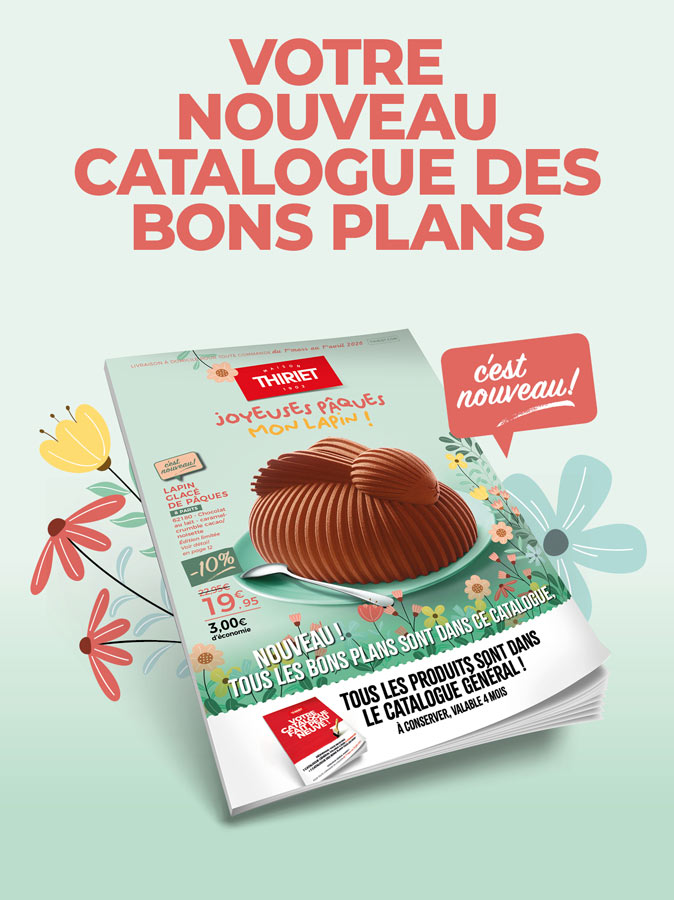 Consultez et commandez vos produits surgelés directement depuis le nouveau catalogue bons plans en livraison à domicile de la Maison Thiriet du 1er mars au 1er avril 2026