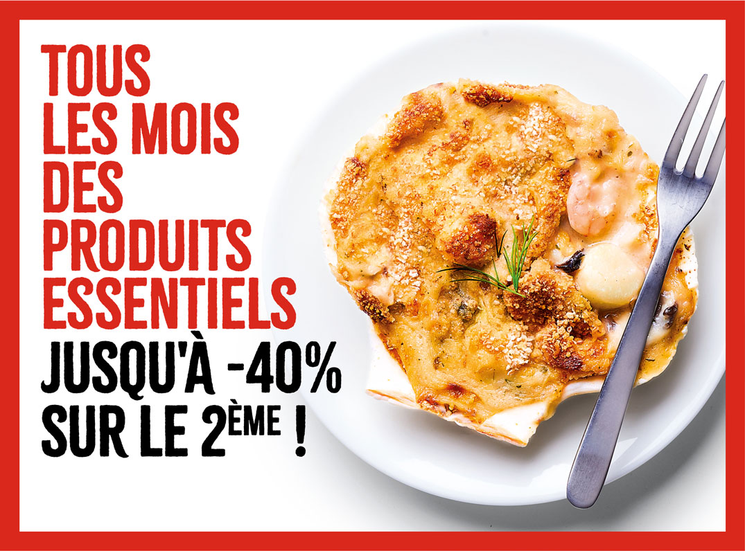 Profitez des Essentiels : le 2ème jusqu’à -40%
